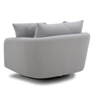 Boomer - Large Swivel Chair With 2 Toss Pillows (Set of 2) - Dove Gray