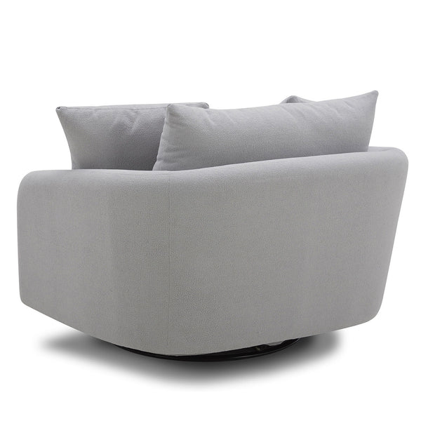 Boomer - Large Swivel Chair With 2 Toss Pillows (Set of 2) - Dove Gray