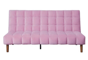 Yolandi - Futon - Pink Velvet & Dark Walnut Finish