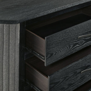  itâ€™s sleek and durable. The Onyx Black finish with gray glazing enhances the wood 