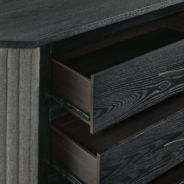  itâ€™s sleek and durable. The Onyx Black finish with gray glazing enhances the wood 
