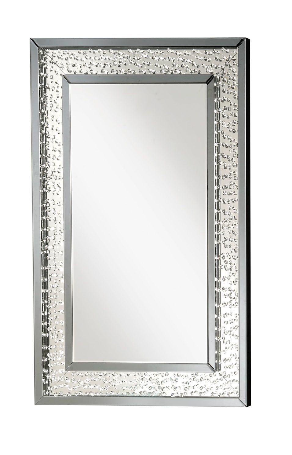 Sophisticated, graceful and elegant, the Nysa wall mirror demonstrates style and restraint with its unique design. While elegantly reflecting its surroundings, the Nysa combines glamour with modernism. Light is captured and reflected from all surfaces of 