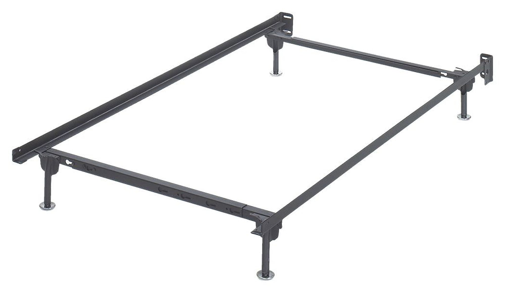 Sturdy metal bed frame supports a twin or full mattress and foundation/box spring. Designed to bolt onto the headboard. Mattress and foundation/box spring available, sold separately.<br/><br/><b>Product Features</b><ul><li>Assembly required</li><li>Made o