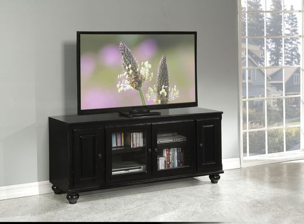 The Ferla TV stand transitional style will blend masterfully in your living room area. The storage feature offers plenty of space to keep your entertainment components: two glass doors, and two wooden doors. Carefully constructed from selected wood and ve