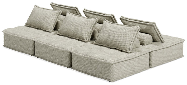 Be bold with a modern take on seating. This accent chair set has an armless design and carries a checkered taupe upholstery neutral enough to fit in any style while elevating it at the same time. Thanks to its modular design, making the transformation fro