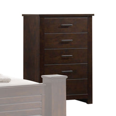 The Panang chest offers a sophisticated style in beautiful mahogany finish. With clean lines and contemporary style, this five-drawer chest with metal drawer pulls, Felt-Lined top drawers, and detailed English front and back, provides elegance to warm you