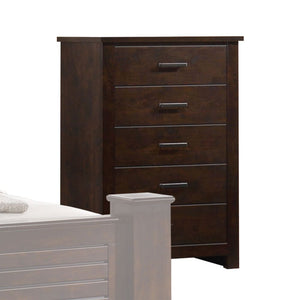 The Panang chest offers a sophisticated style in beautiful mahogany finish. With clean lines and contemporary style, this five-drawer chest with metal drawer pulls, Felt-Lined top drawers, and detailed English front and back, provides elegance to warm you
