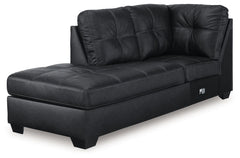This left-arm facing corner chaise is made with faux leather upholstery. Pairs with other items in the series to make a sectional.<br><br><b>Additional Dimensions</b><br><ul><li>Seat depth: 73-"</li><li>Seat height: 20-"</li><li>Top of cushion to top of b