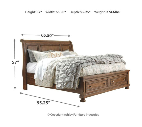  ball bearing side glides and round metal knobs in an aged brass color finish. Dresser features a hidd