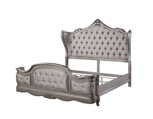 Create the feel of a European chateau in your bedroom with the Ausonia collection. Gathering inspiration from vintage Rococo design, featuring intricate carvings that embody the period. The wingback headboard is a classic design is accented with crystal-l