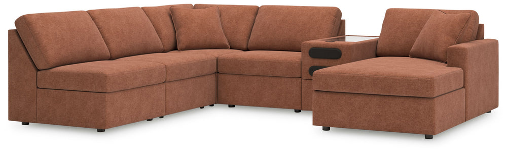 Looking cool and contemporary is great. But when it comes down to it, youâ€™re all about low-maintenance lounging. With the performance fabric on this sectional with chaise, cleaning spills is a breeze. Its customizable modular design caters to your ever-