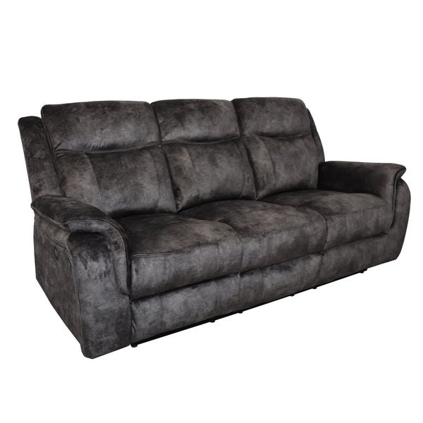 The Park City Power Dual Recliner Sofa in Gray combines durable craftsmanship with luxurious comfort, making it the perfect addition to any home. Built with a sturdy frame of premium hardwoods and plywood, it offers long-lasting stability and support. The