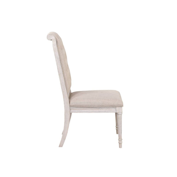  Armless Chair (High Back) Stationary Seat: Standard Dining Height Padded SEAT & BACK: Fabric () _ Padded Backrest: Rolled with Wooden Trim