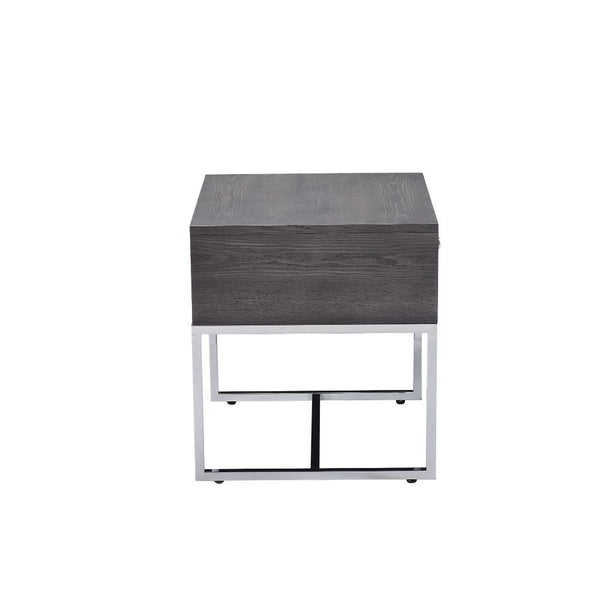  this rectangular occasional table features a rich gray oak finish and a sturdy