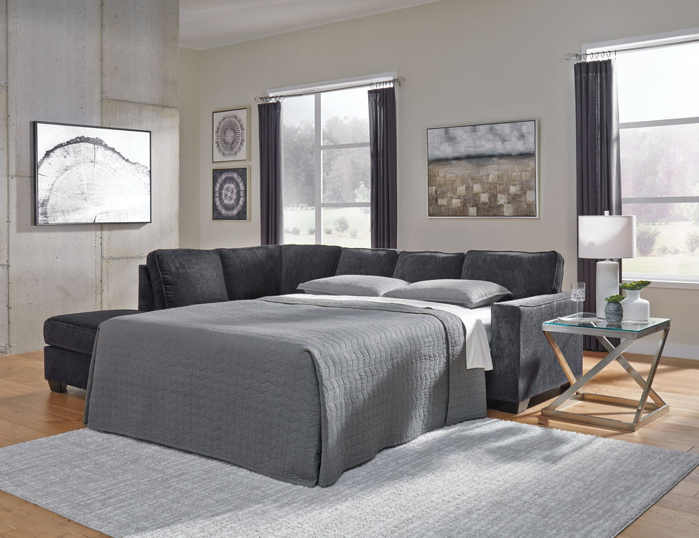 Altari - Left Arm Facing Corner Chaise With Sleeper 2 Pc Sectional - Slate