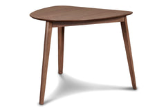 The Oscar Mid-Century Modern Small Dining Table is a stylish and practical solution for compact spaces. Crafted from a combination of solid Rubberwood and Walnut veneers, this corner dining table is built to last, ensuring durability and longevity. The ta