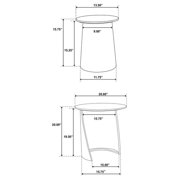 Yency - 2 Piece Round - Mango Wood Nesting Table Set - Dark Brown