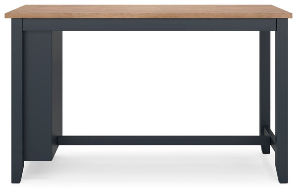 Gesthaven - Natural / Blue - Rectangular Dining Room Counter Table