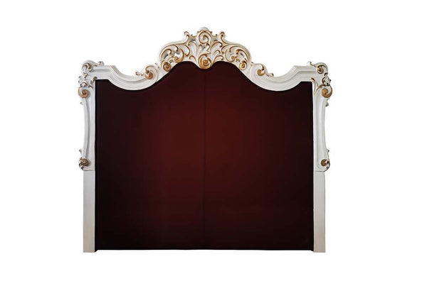 Vendom - Queen Bed - PU & Antique Pearl Finish