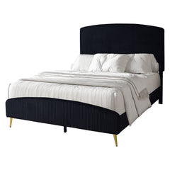 The Kailani Upholstered Panel Bed is a harmonious blend of modern design and luxurious comfort, making it a standout piece for any bedroom. This bed, which includes a headboard, footboard, side rails, and a bed slat kit, is crafted from a durable mix of s