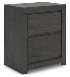 Find serene simplicity in the clean lines and dark neutral tones of this nightstand. Itâ€™s a sincere approach to modern elegance, giving you high style at a great value. A sleek hardware-less design creates a fuss-free look. Winding down before bed? Keep
