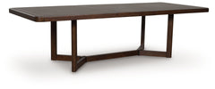 Casual contemporary styling with a decidedly modern vibe. This dining extension table dresses your dining spot in on-trend elegance with its rich warm brown finish. A softly rounded top frame and a fashionable double wishbone base beckon everyone to gathe