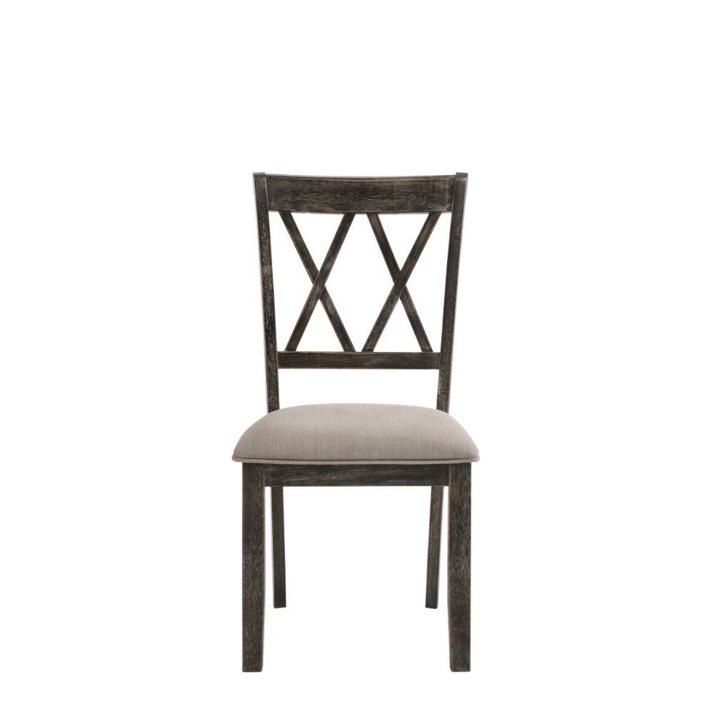 The Claudia II Counter Side Chair will anchor any dining area in effortless style. This contemporary armless chair features a wood frame and backrest with a unique double â€˜X-' shaped design and is perfect for weekday meals and family gatherings alike. T