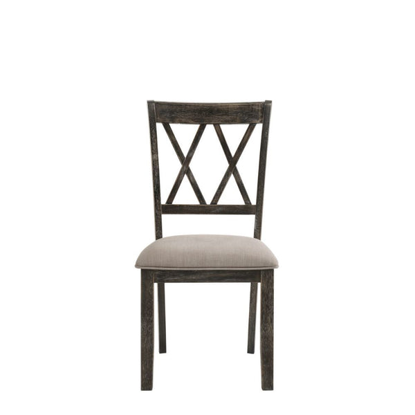 The Claudia II Counter Side Chair will anchor any dining area in effortless style. This contemporary armless chair features a wood frame and backrest with a unique double â€˜X-' shaped design and is perfect for weekday meals and family gatherings alike. T