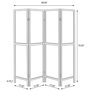 Mattison - 4-Panel Room Divider Folding Shoji Screen - Natural