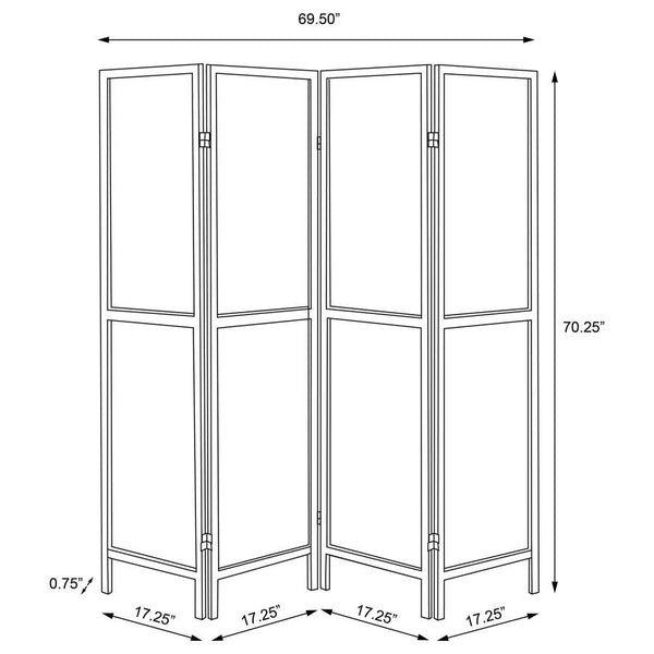 Mattison - 4-Panel Room Divider Folding Shoji Screen - Natural