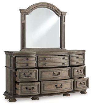 thick profiled tops and a glazed antiqued-look finish radiate timeless sophistication. Drawers of various sizes are