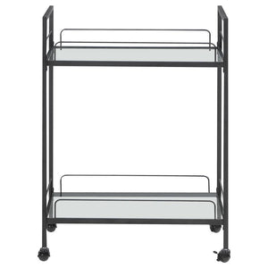  this serving cart welcomes glassware