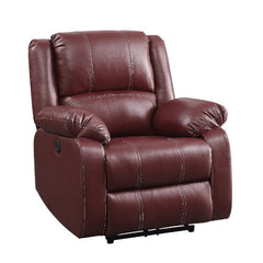 The Zuriel reclining sofa collection is a wonderful choice for any family room, combines luxurious faux leather with the comfort of padded, reclining seating. Comfortable contoured seats, soft to the touch while the reclining footrests offer full leg supp