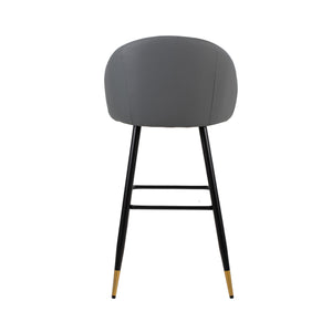 Oliver - Vegan Leather Bar Chair (Set of 2) - Gray