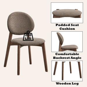 Hadasa - Side Chair (Set of 2) - Light Brown Fabric & Walnut Finish