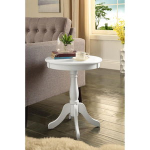  black and light green in the sought after shabby chic look. The Alger side table exemplifies this look and elegantly designed with its traditional design of round top