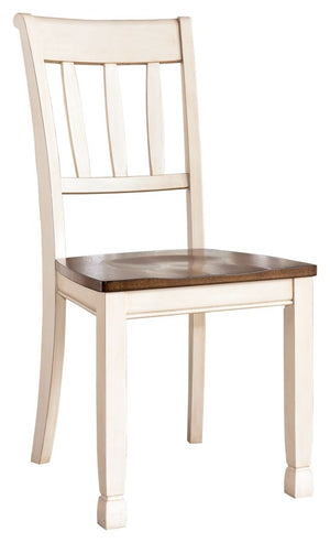 Incorporate cottage-cool warmth in your dining space with this dining room side chair in a classic rake back design. A two-tone finish serves up twice the charm and character.<br><br><b>Additional Dimensions</b><br><ul><li>Seat height: 17.75-"</li><li>Sea