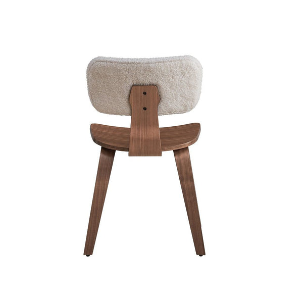 Casson - Side Chair (Set of 2) - White Boucle & Walnut