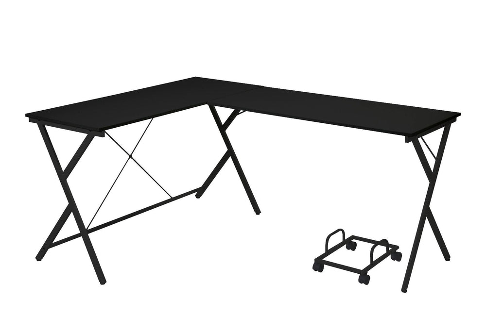 Corner Computer Desk Orientation: -"L-" Shape X-Shape Metal Frame BaseRectangular Table Top<br/><br/><b>Product Features</b><ul><li>Corner Computer Desk</li><li>Orientation: -"L-" Shape</li><li>X-Shape Metal Frame Base</li><li>Rectangular Table Top</li><l