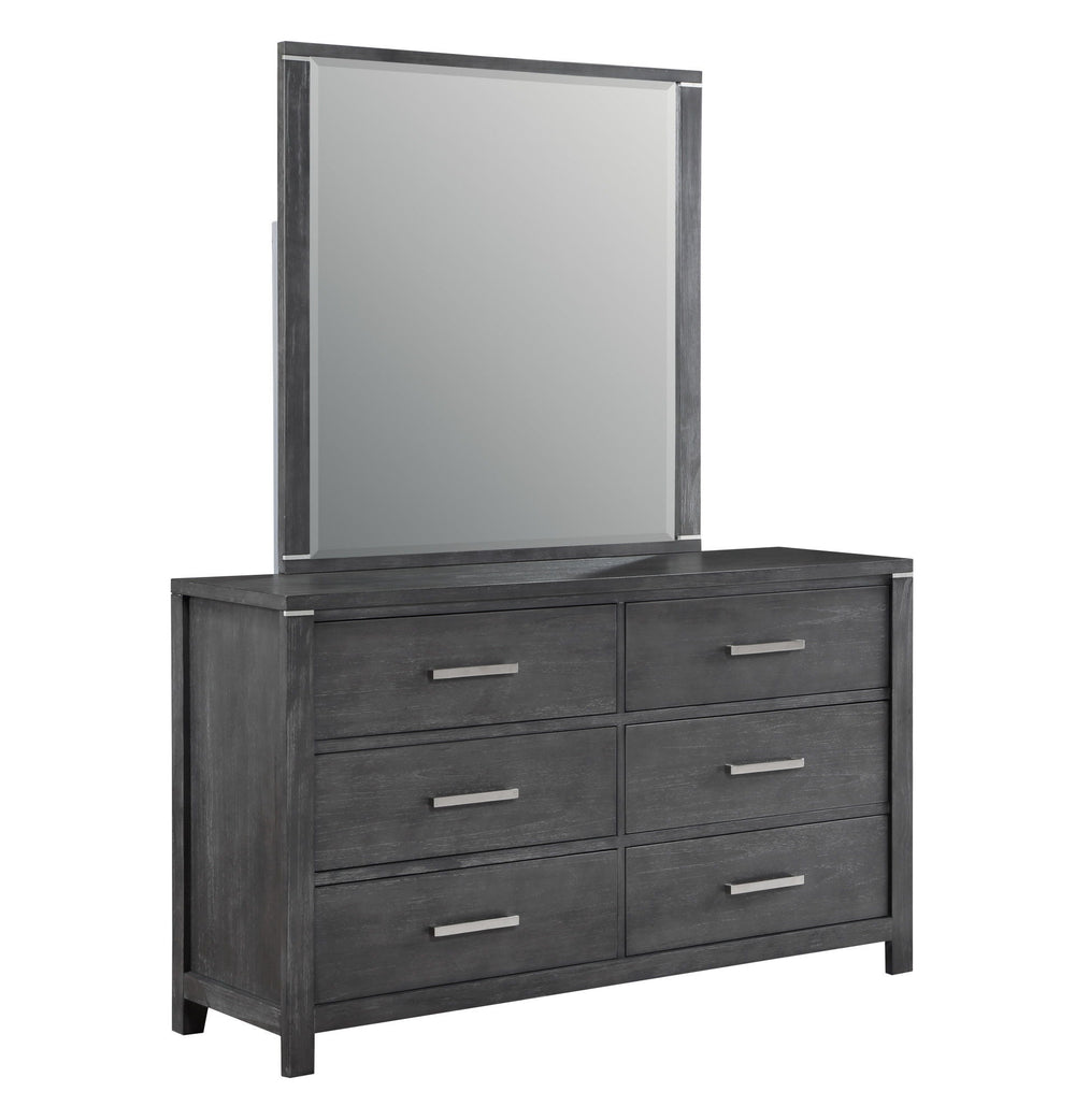 Odessa - Mirror - Charcoal<br/><br/><b>Product Features</b><ul><li>Includes: 1 Mirror</li><li>Long-Lasting Construction: Crafted of Pine solid wood and Mindy veneers for strength and durability.</li><li>Rich Charcoal Gray Finish: The multi-step gray finis