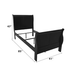 Louis Philippe III - Twin Bed - Black