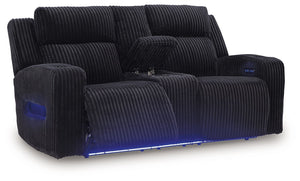 Forest Lake - Black - Power Reclining Loveseat With Console / Adj Headrest