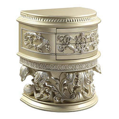 Vatican - Nightstand - Beige - 31-"<br/><br/><b>Product Features</b><ul><li>Button Tufted</li><li>Scrolled Floral & Upholstery Headboard & Footboard</li><li>Feltlined Drawer</li><li>Metal Side Drawer Glide</li><li>2/3 Drawer Extension</li><li>Safety Stop 