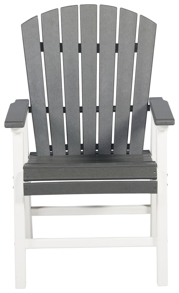  seat and back in a cool shade of gray. A slatted seat and back allow drainage to prevent ra