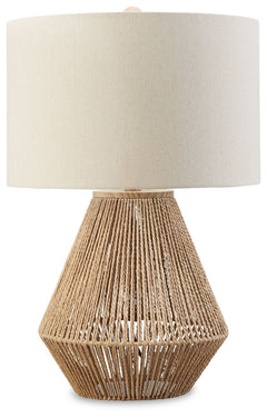 A coastal aura runs through the roped structure of this table lamp. The light and airy fixture, with a robust body, has a bohemian sense of style to create warmth and brightness in your beach house bedroom or eclectic living room.<br><br><b>Additional Dim