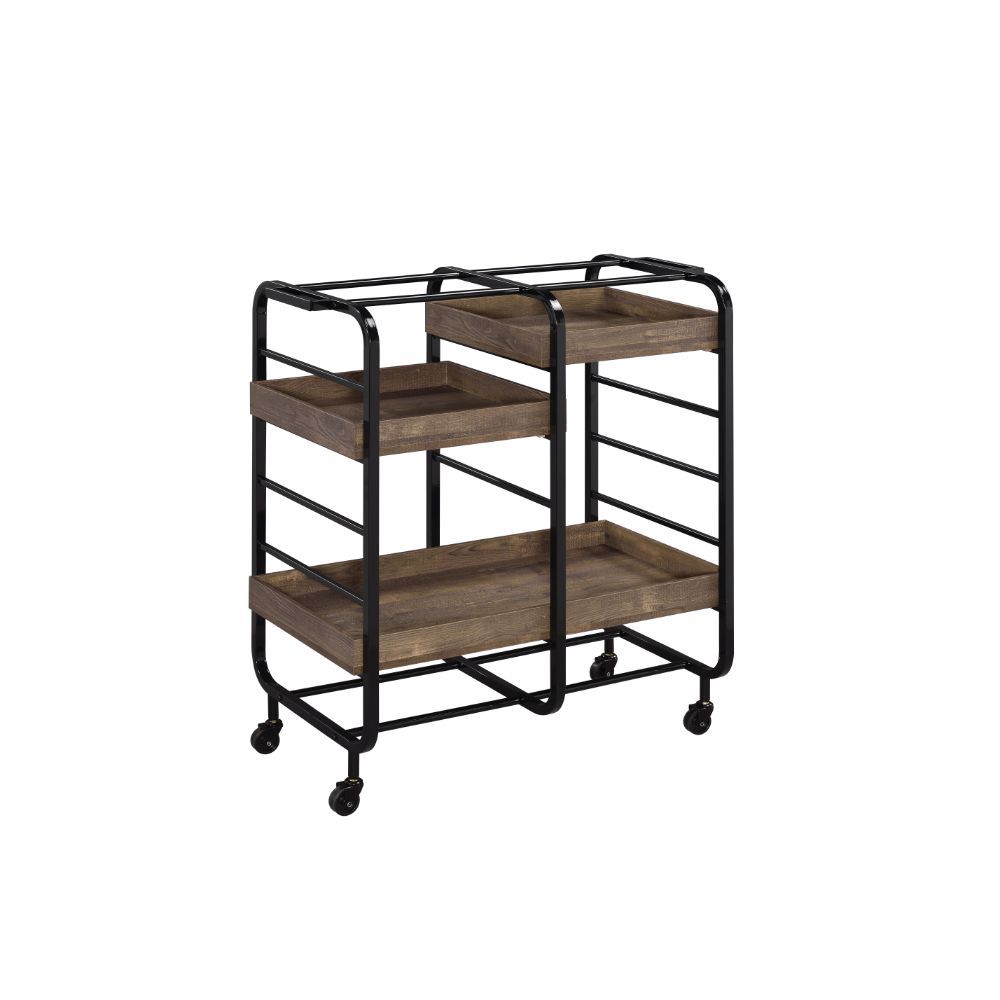 Whether youâ€™re brining a bit of contemporary appeal to your well-decorated area or complementing a chic aesthetic with a touch of industrial appeal, this Vorrik serving cart will be a visually appealing addition to your space. Featuring sleek metal fram