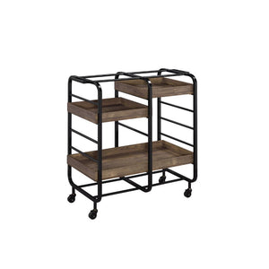 Whether youâ€™re brining a bit of contemporary appeal to your well-decorated area or complementing a chic aesthetic with a touch of industrial appeal, this Vorrik serving cart will be a visually appealing addition to your space. Featuring sleek metal fram