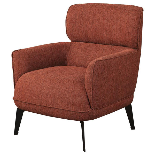 Andrea - Upholstered Crecent Arm Accent Chair - Orange