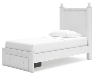Mollviney - White - Twin Panel Storage Bed