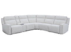 Lancaster features a zero-gravity power recline, adjustable power headrest, stylish track arms, and deep seats offering plush support. Its built-in USB and USB-C chargers make it easy to charge devices. The tilting console includes hidden cupholders, a wi